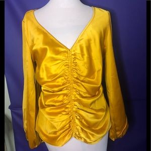 Fall Andrew Marc Golden Yellow Blouse NWT size M